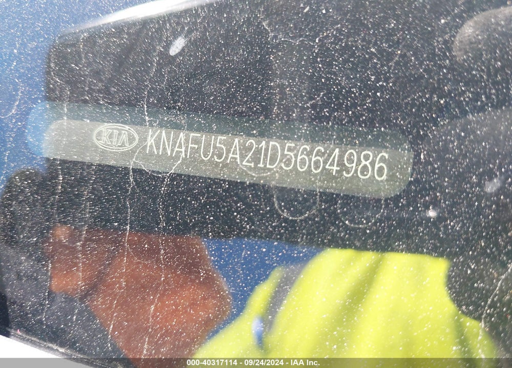 2013 KIA FORTE EX VIN: KNAFU5A21D5664986