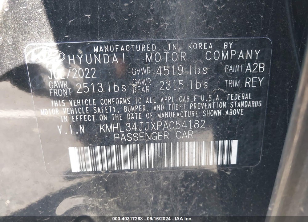 2023 HYUNDAI SONATA HYBRID SEL VIN: KMHL34JJXPA054182