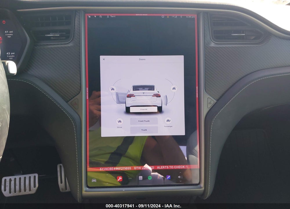2019 TESLA MODEL X P100D/PERFORMANCE VIN: 5YJXCBE44KF211655