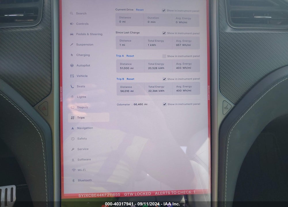 2019 TESLA MODEL X P100D/PERFORMANCE VIN: 5YJXCBE44KF211655
