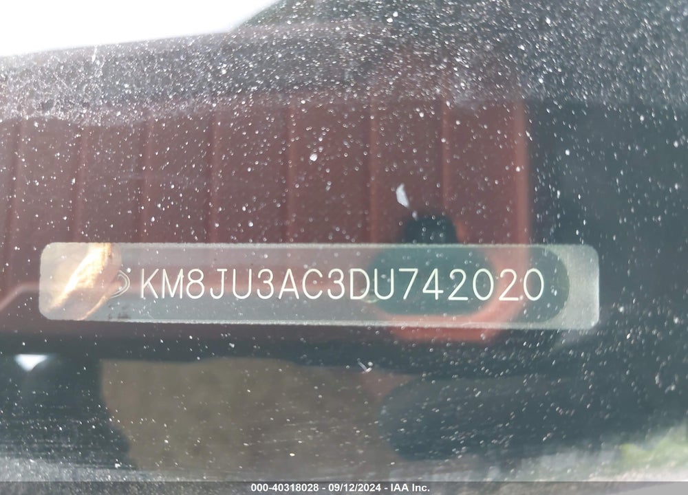 2013 HYUNDAI TUCSON GLS VIN: KM8JU3AC3DU742020