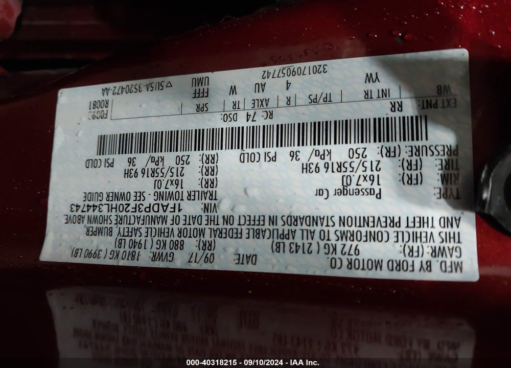 2017 FORD FOCUS SE VIN: 1FADP3F20HL344743