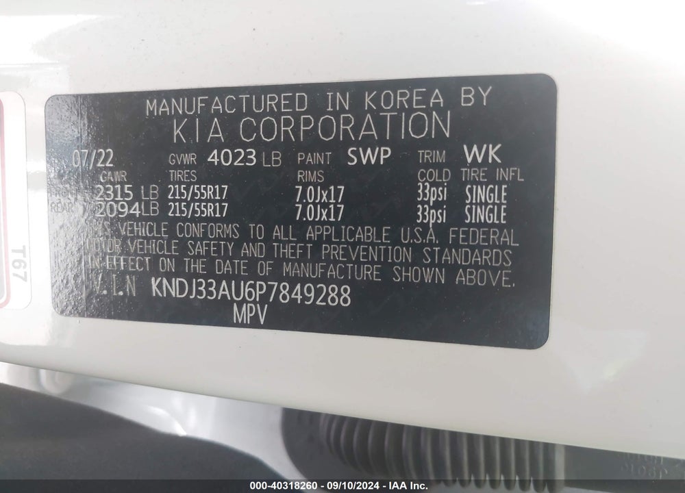2023 KIA SOUL EX VIN: KNDJ33AU6P7849288