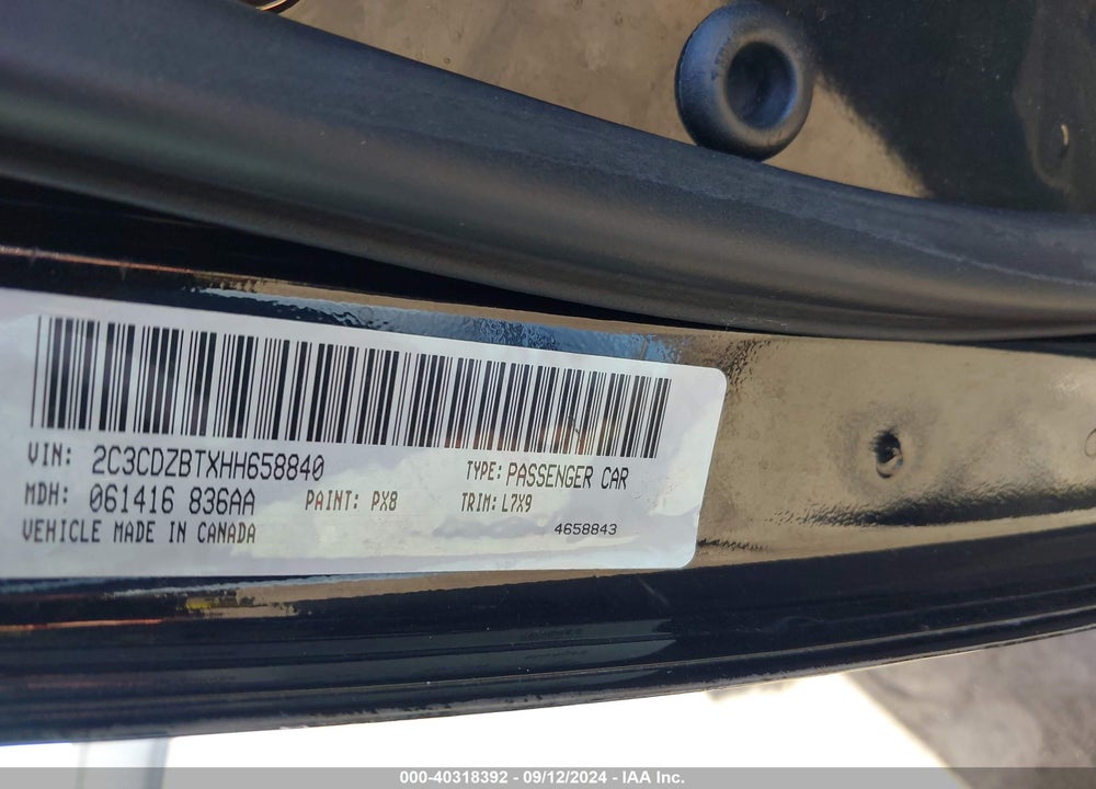 2017 DODGE CHALLENGER R/T VIN: 2C3CDZBTXHH658840