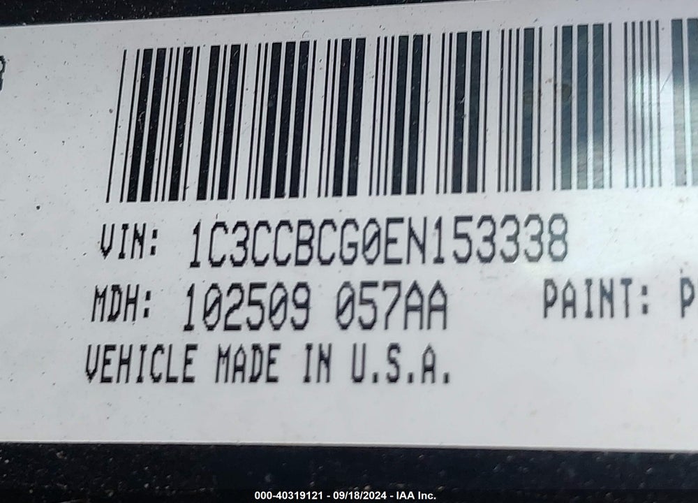 2014 CHRYSLER 200 LIMITED VIN: 1C3CCBCG0EN153338
