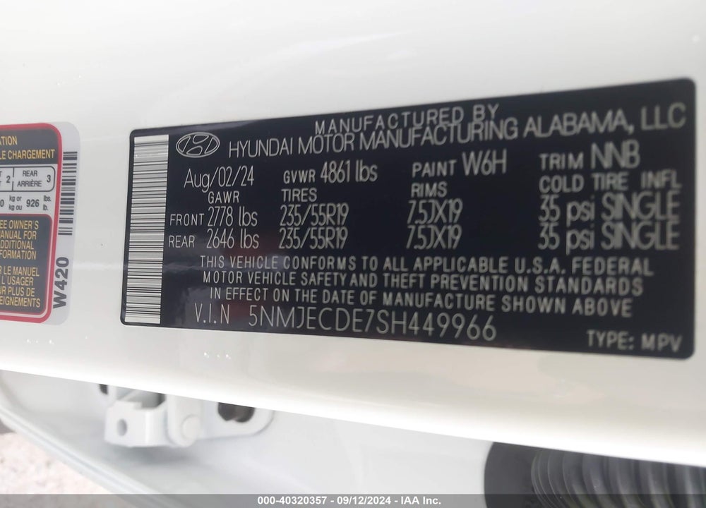 2025 HYUNDAI TUCSON LIMITED VIN: 5NMJECDE7SH449966