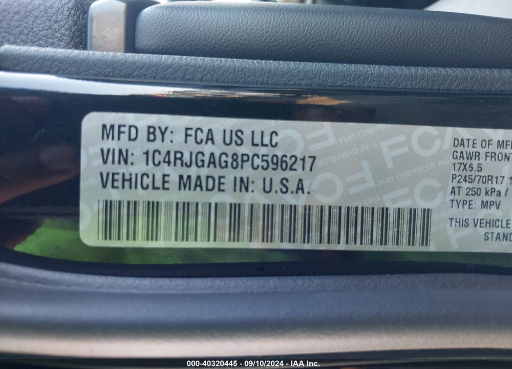 2023 JEEP GRAND CHEROKEE LAREDO 4X2 VIN: 1C4RJGAG8PC596217