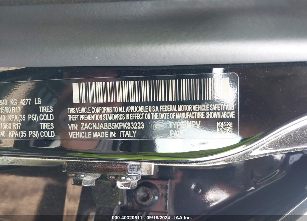2019 JEEP RENEGADE LATITUDE FWD VIN: ZACNJABB5KPK83223