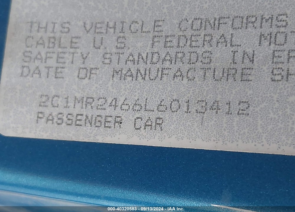 1990 GEO METRO LSI SPRINT CL VIN: 2C1MR2466L6013412