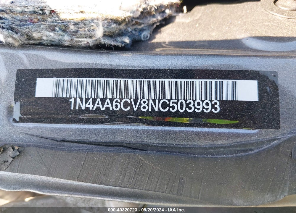 2022 NISSAN MAXIMA SV XTRONIC CVT VIN: 1N4AA6CV8NC503993