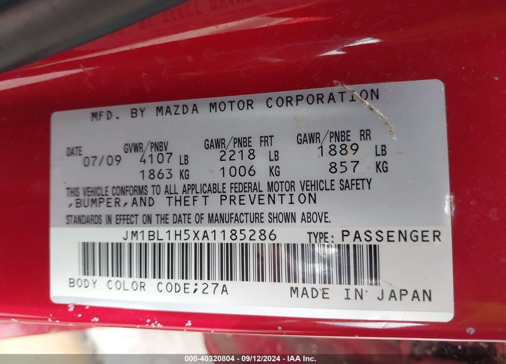 2010 MAZDA 3 S SPORT VIN: JM1BL1H5XA1185286