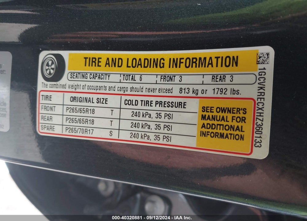 2017 CHEVROLET SILVERADO 1500 2LT VIN: 1GCVKRECXHZ360133