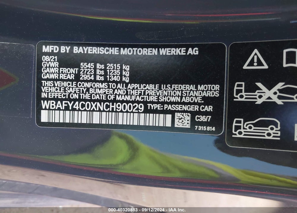 2022 BMW M850I XDRIVE VIN: WBAFY4C0XNCH90029