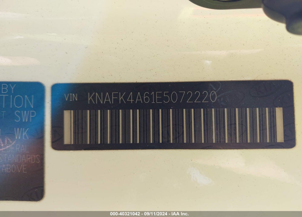 2014 KIA FORTE LX VIN: KNAFK4A61E5072220