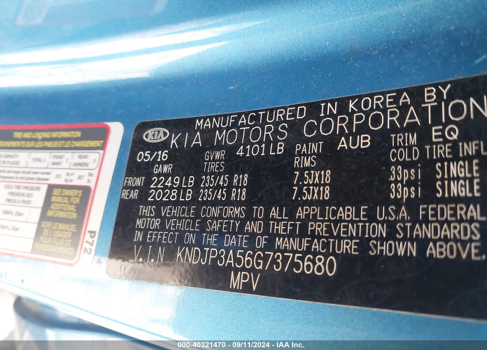 2016 KIA SOUL VIN: KNDJP3A56G7375680