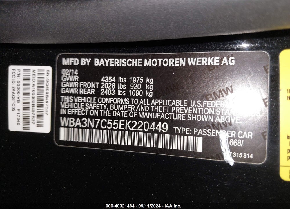 2014 BMW 428I VIN: WBA3N7C55EK220449