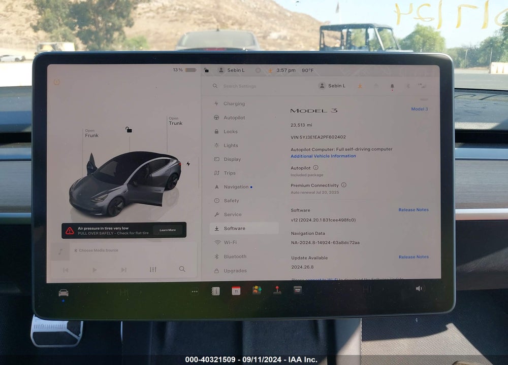 2023 TESLA MODEL 3 REAR-WHEEL DRIVE VIN: 5YJ3E1EA2PF602402