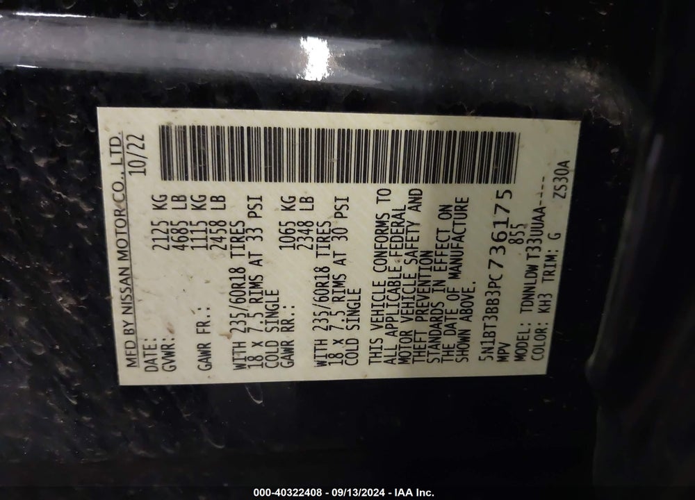 2023 NISSAN ROGUE SV INTELLIGENT AWD VIN: 5N1BT3BB3PC736175