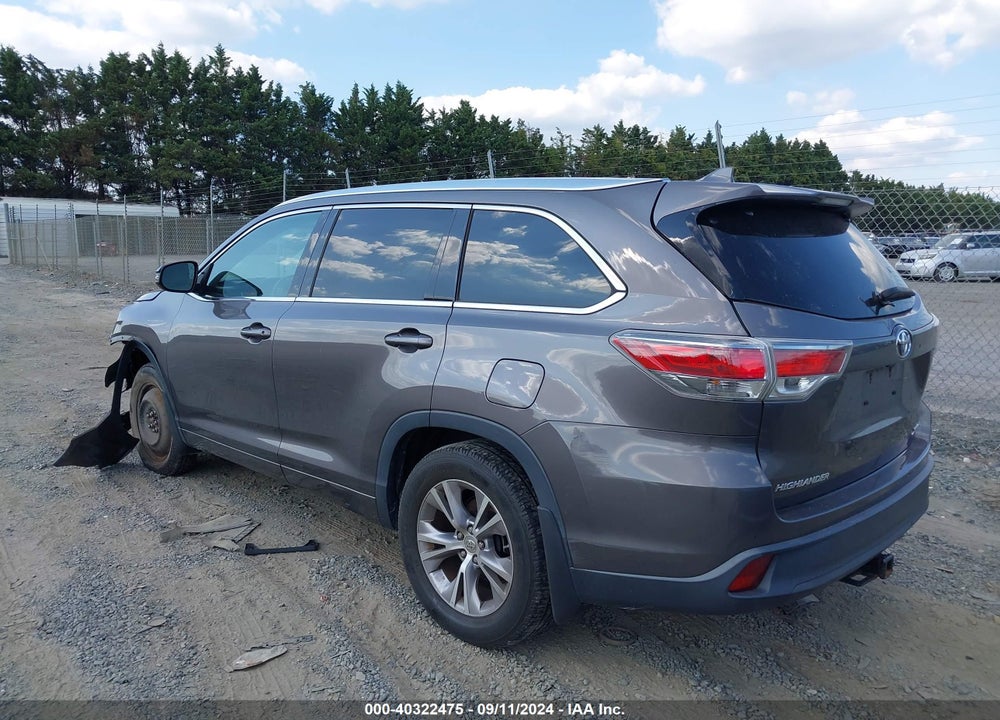 2015 TOYOTA HIGHLANDER XLE V6 VIN: 5TDJKRFH6FS159613