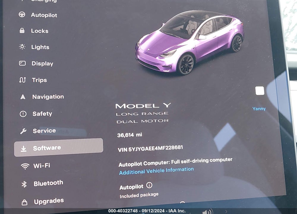2021 TESLA MODEL Y LONG RANGE DUAL MOTOR ALL-WHEEL DRIVE VIN: 5YJYGAEE4MF228681