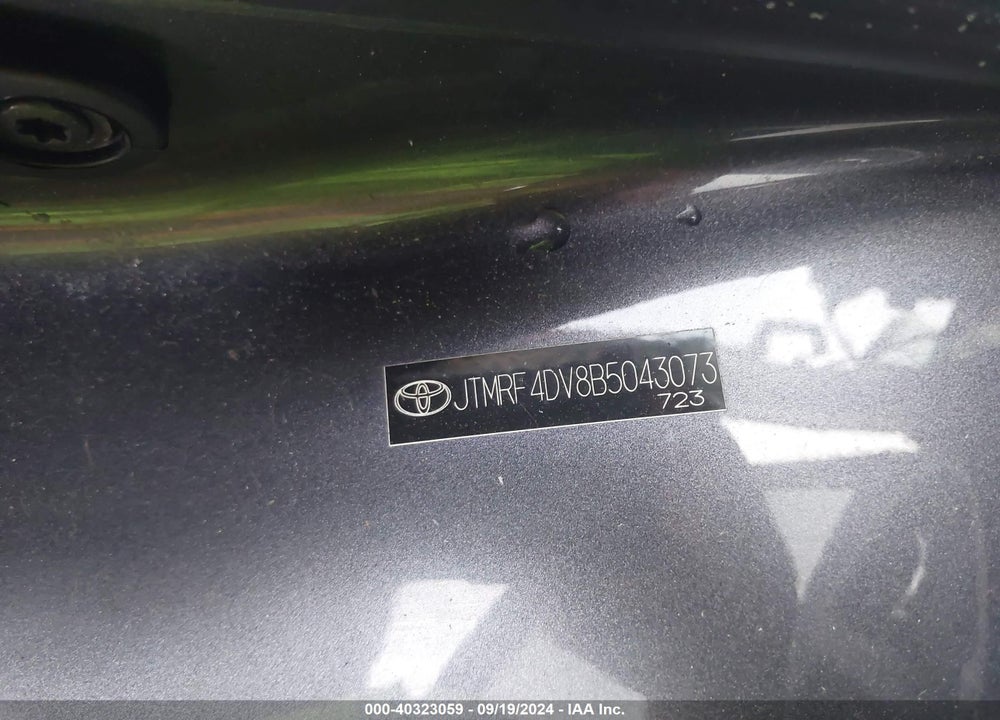 2011 TOYOTA RAV4 SPORT VIN: JTMRF4DV8B5043073