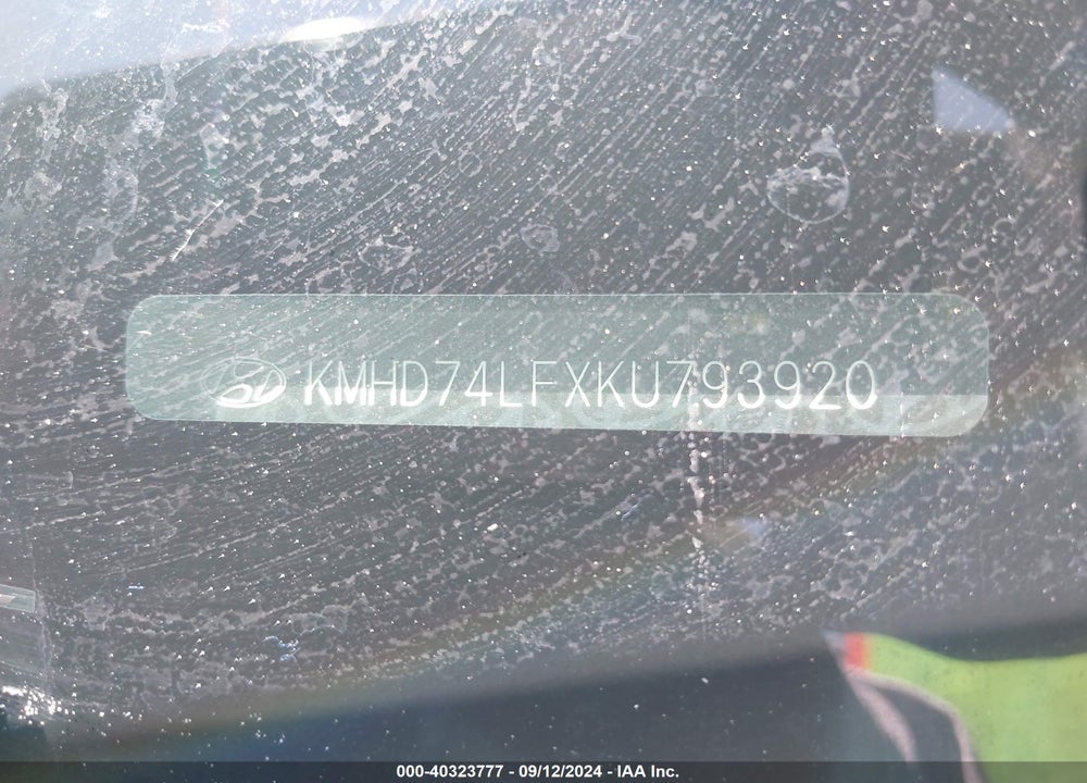 2019 HYUNDAI ELANTRA SE VIN: KMHD74LFXKU793920