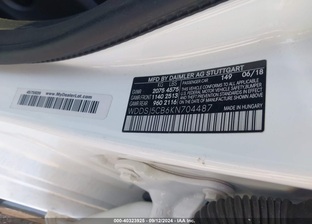 2019 MERCEDES-BENZ AMG CLA 45 4MATIC VIN: WDDSJ5CB6KN704487
