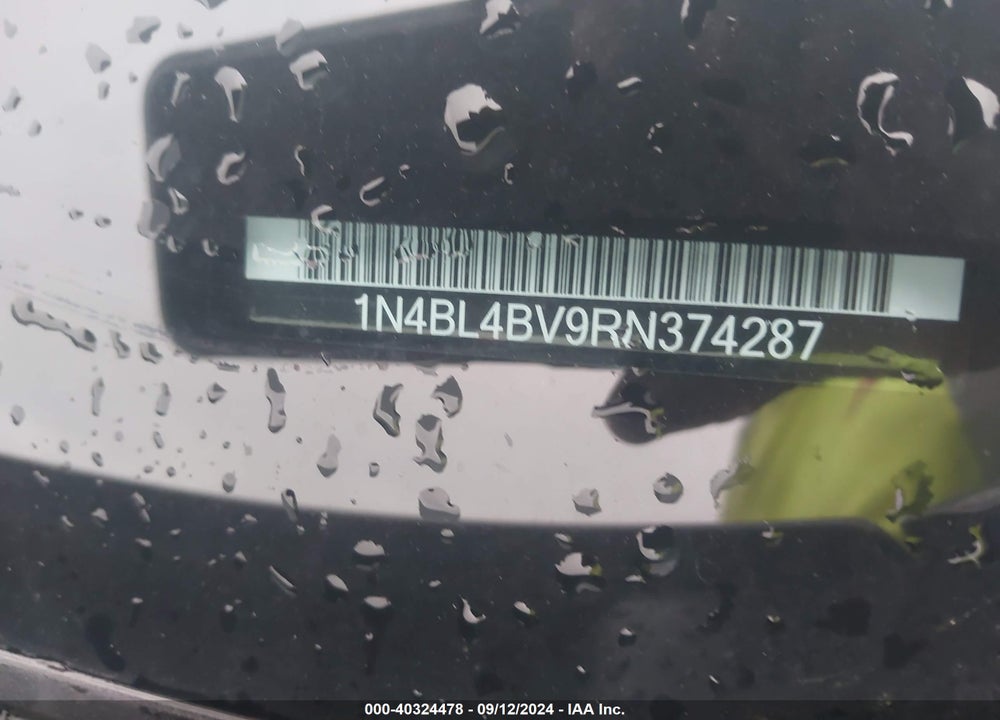 2024 NISSAN ALTIMA S FWD VIN: 1N4BL4BV9RN374287