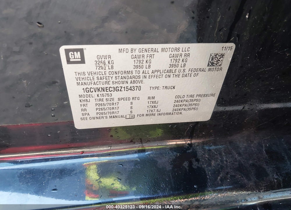 2016 CHEVROLET SILVERADO 1500 LS VIN: 1GCVKNEC3GZ154370