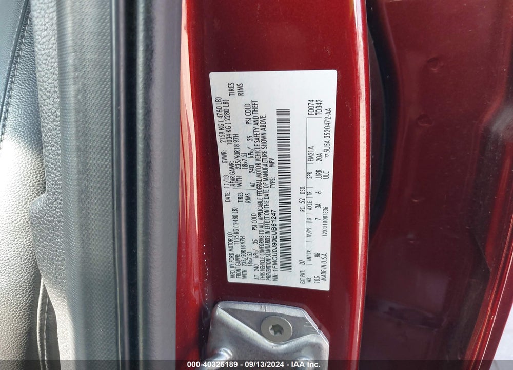 2014 FORD ESCAPE TITANIUM VIN: 1FMCU0J90EUB61247