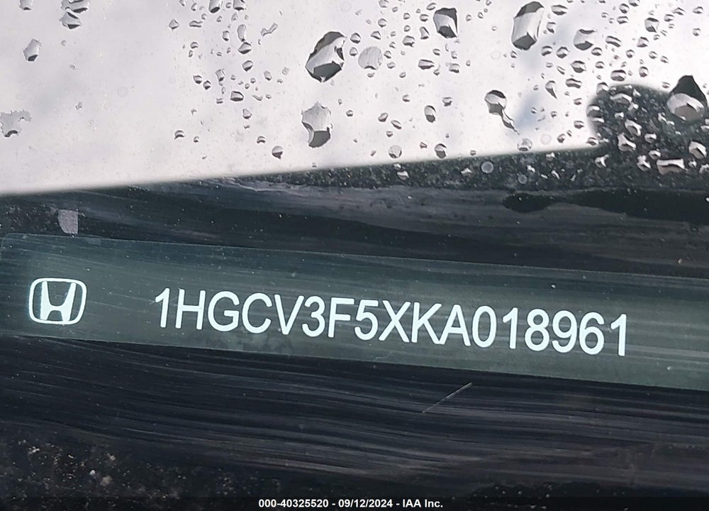 2019 HONDA ACCORD HYBRID EX-L VIN: 1HGCV3F5XKA018961