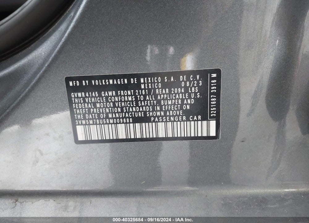 2024 VOLKSWAGEN JETTA 1.5T S VIN: 3VW5M7BU5RM009688