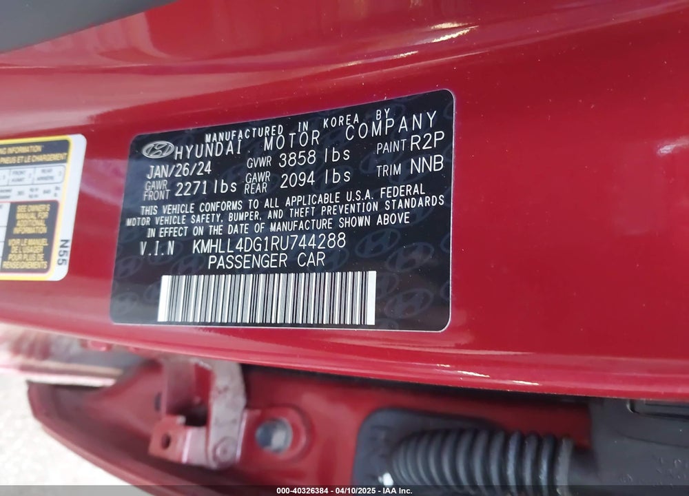 2024 HYUNDAI ELANTRA VIN: KMHLL4DG1RU744288