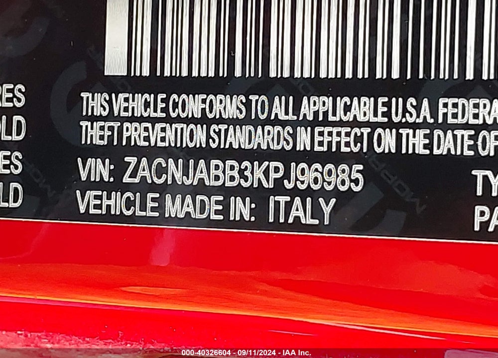 2019 JEEP RENEGADE LATITUDE FWD VIN: ZACNJABB3KPJ96985