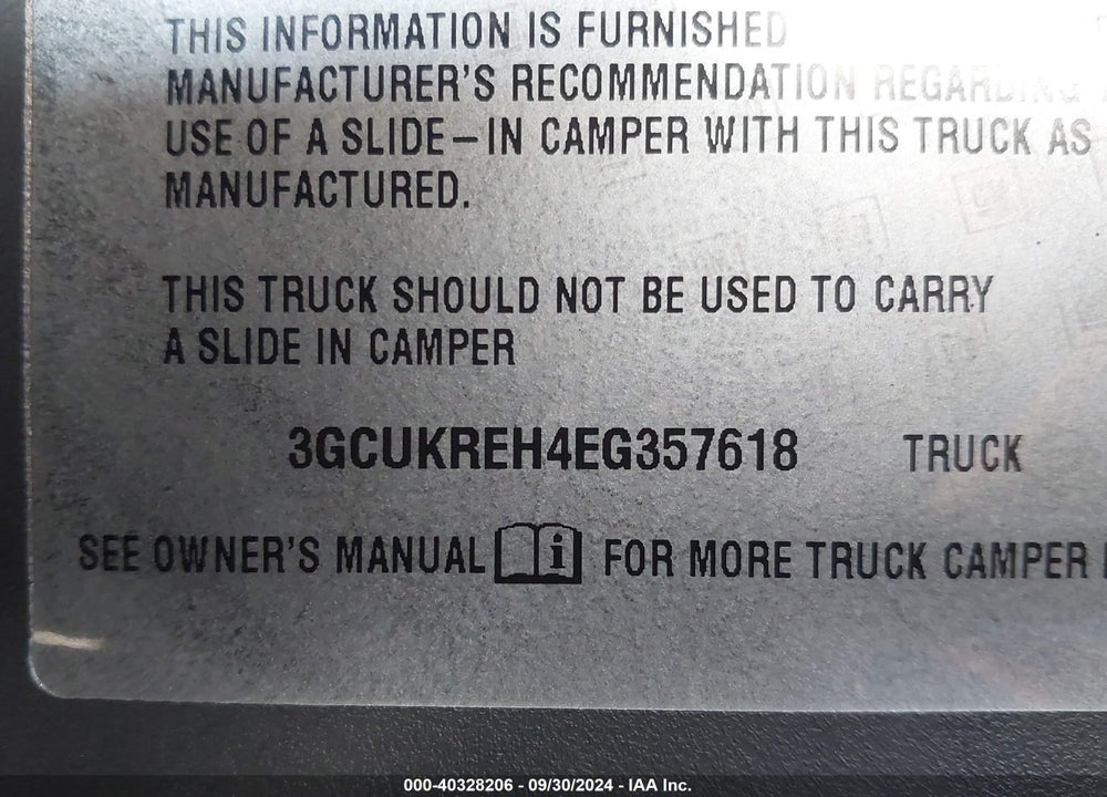 2014 CHEVROLET SILVERADO 1500 1LT VIN: 3GCUKREH4EG357618