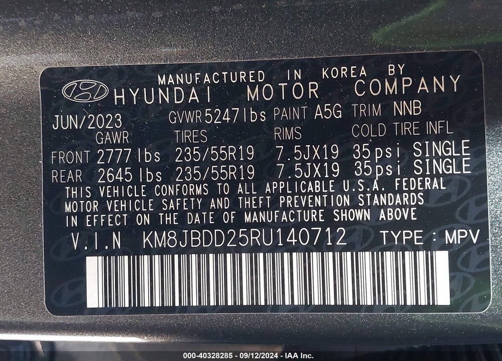 2024 HYUNDAI TUCSON PLUG-IN HYBRID SEL VIN: KM8JBDD25RU140712