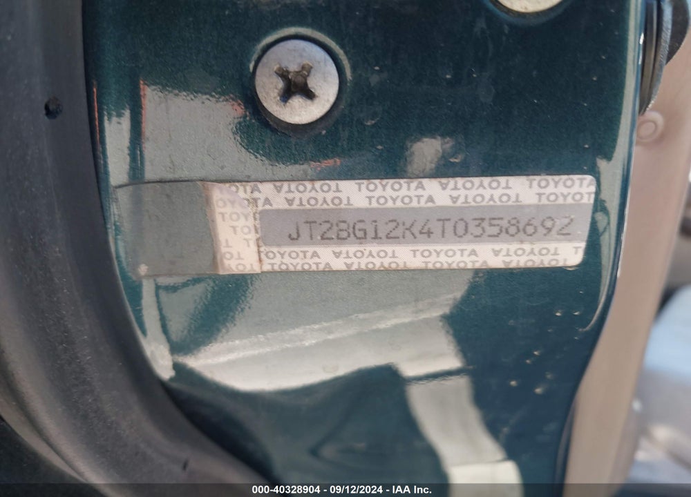 1996 TOYOTA CAMRY DX/LE/XLE VIN: JT2BG12K4T0358692