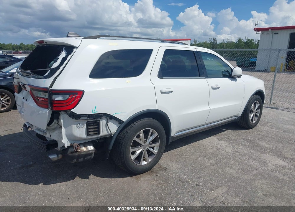 2016 DODGE DURANGO LIMITED VIN: 1C4RDHDG0GC346382