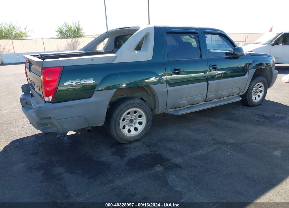 2002 CHEVROLET AVALANCHE 1500 VIN: 3GNEK13T32G141470