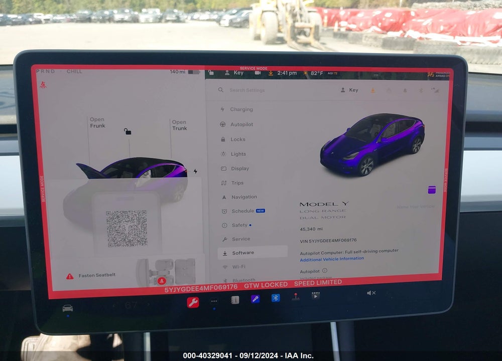 2021 TESLA MODEL Y LONG RANGE DUAL MOTOR ALL-WHEEL DRIVE VIN: 5YJYGDEE4MF069176