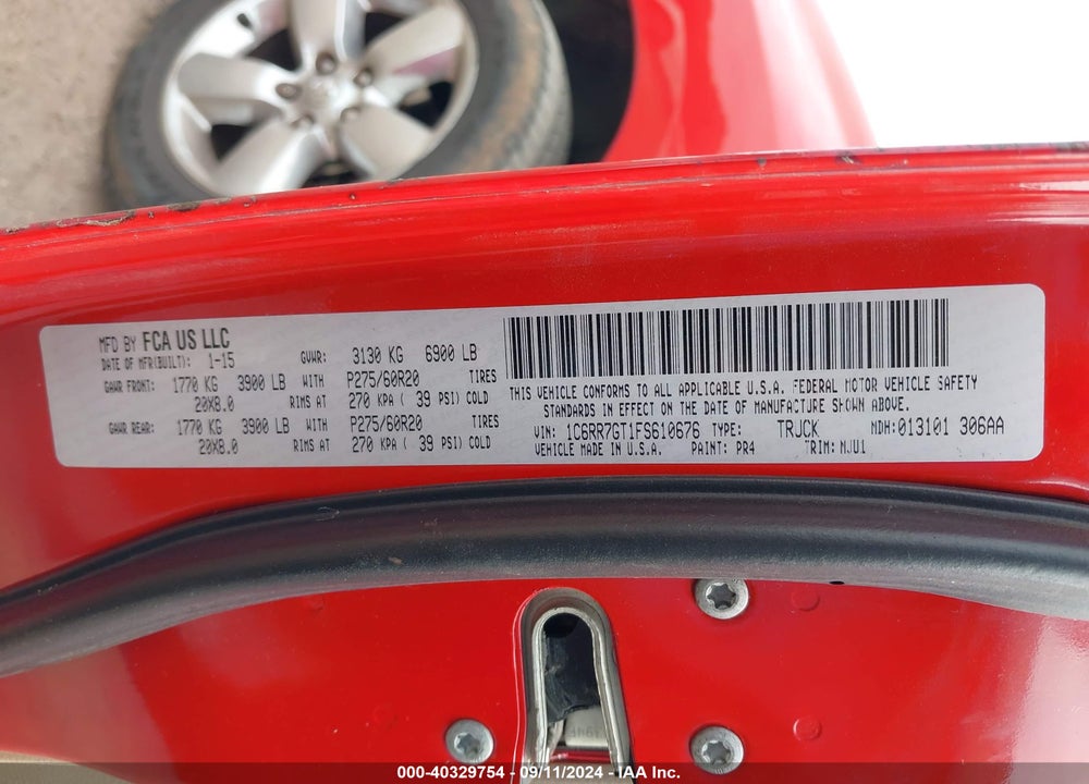2015 RAM 1500 BIG HORN VIN: 1C6RR7GT1FS610676