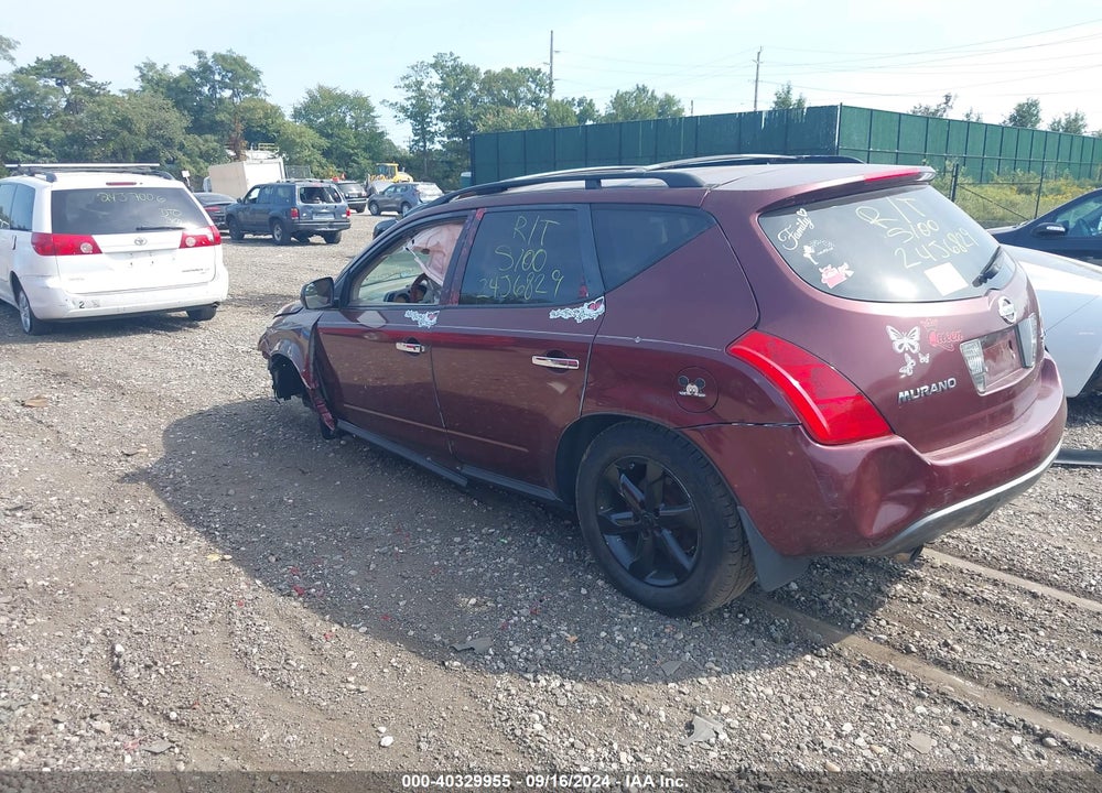 2005 NISSAN MURANO SL VIN: JN8AZ08W75W443399