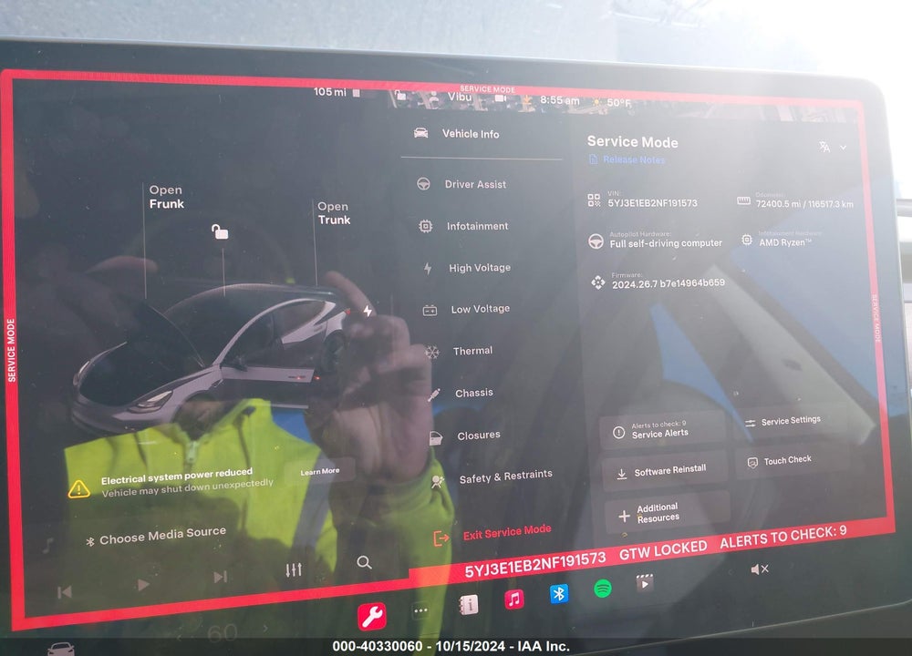 2022 TESLA MODEL 3 VIN: 5YJ3E1EB2NF191573