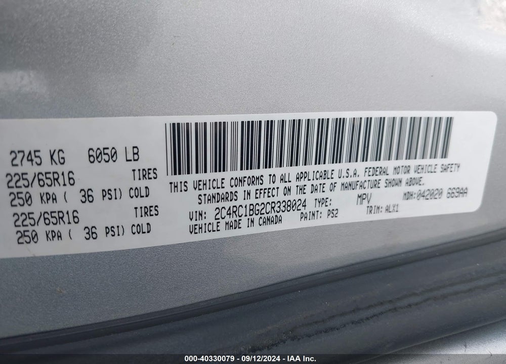 2012 CHRYSLER TOWN & COUNTRY TOURING VIN: 2C4RC1BG2CR338024