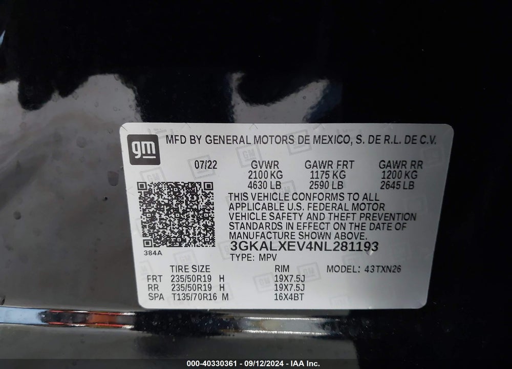 2022 GMC TERRAIN AWD DENALI VIN: 3GKALXEV4NL281193