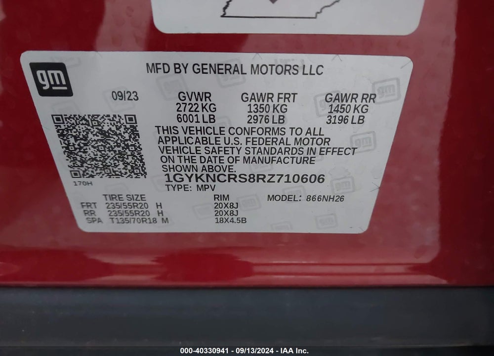 2024 CADILLAC XT5 FWD PREMIUM LUXURY VIN: 1GYKNCRS8RZ710606