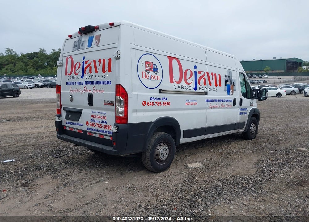2019 RAM PROMASTER 2500 HIGH ROOF 159 WB VIN: 3C6TRVDG1KE500452