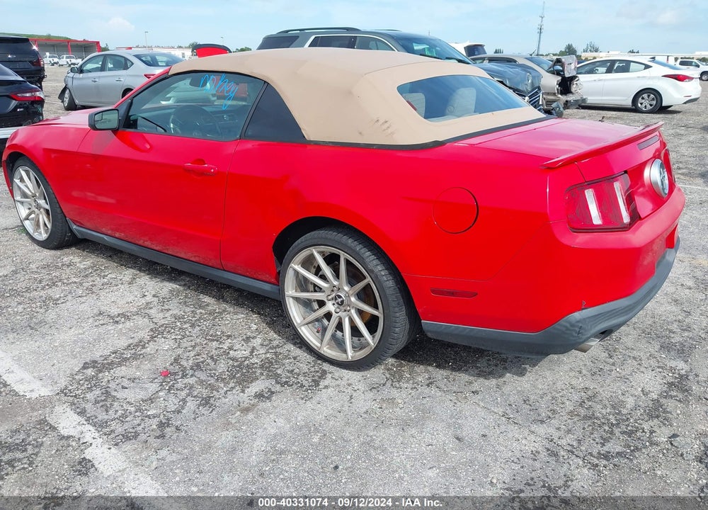 2012 FORD MUSTANG V6 VIN: 1ZVBP8EM9C5203455