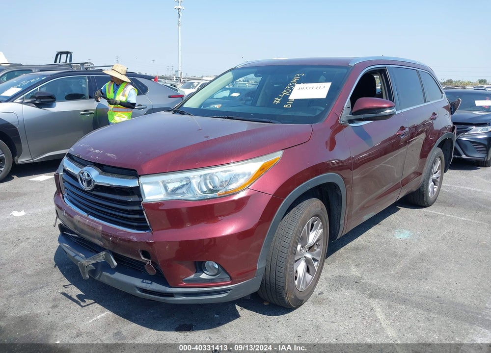 2015 TOYOTA HIGHLANDER XLE V6 VIN: 5TDKKRFH2FS098667