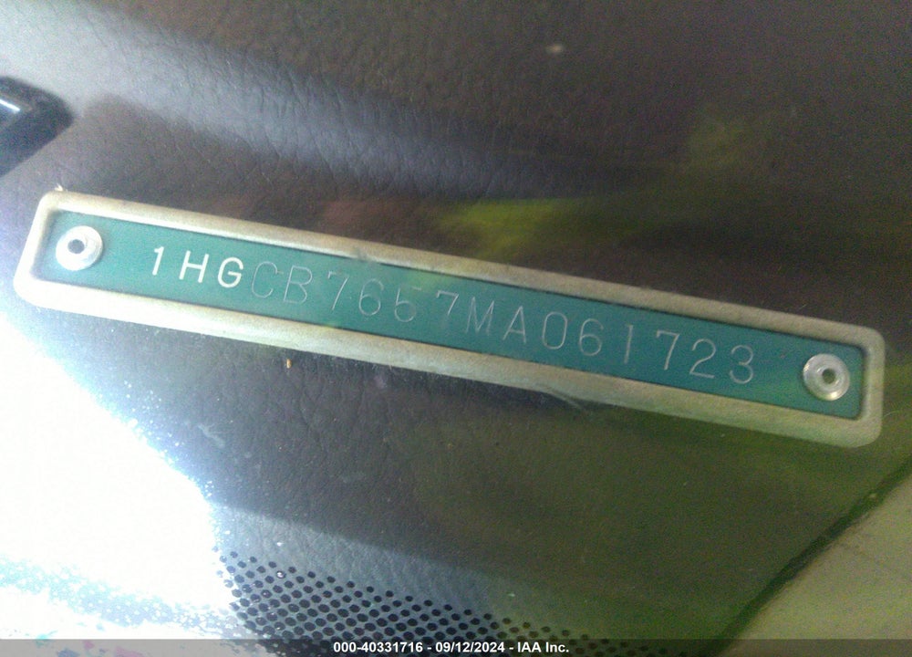 1991 HONDA ACCORD LX/EX VIN: 1HGCB7657MA061723